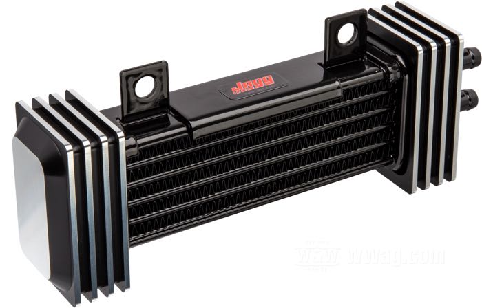Oil cooler »Deluxe« by Jagg; aluminum / steel; with 1-1/8”, 1-1/4”, 1-3/8”, 1-1/2” Ø clamp pairs, 1.5 m oil hose, hardware; gross weight: 1.28 kg