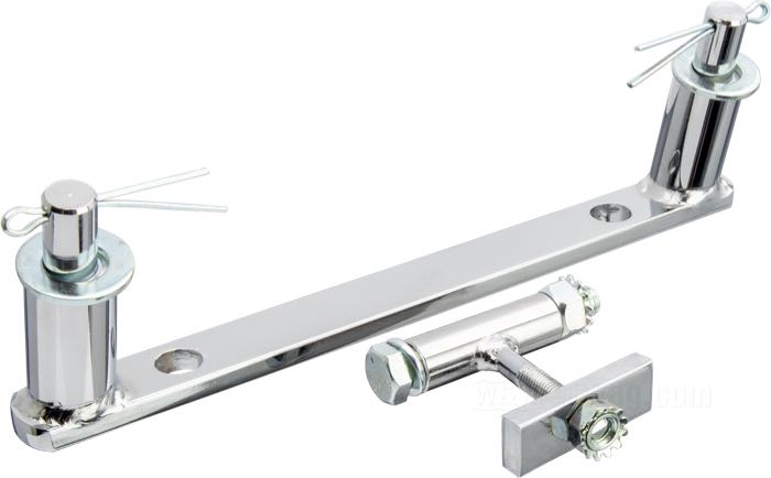 Kit di montaggio; per monosella; atto per Softail →1999; acciaio, cromato, prigioniero a prigioniero = 180 mm, Ø bulloni = 11 mm; peso lordo: 500 g