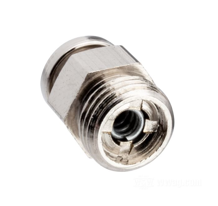 Schmiernippel; für Classic Springer Gabeln; passend für alle Modelle 1924-1938; 180°; Messing, vernickelt; Gewinde: 5/16”-32; ersetzt OEM HD 0340; Bruttogewicht: 4 g