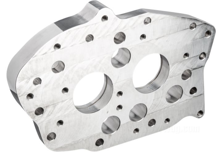 Plaque de support de roulement de Cannonball; pour kit de kick de Cannonball; aluminium, poli; poids brut: 1.12 kg