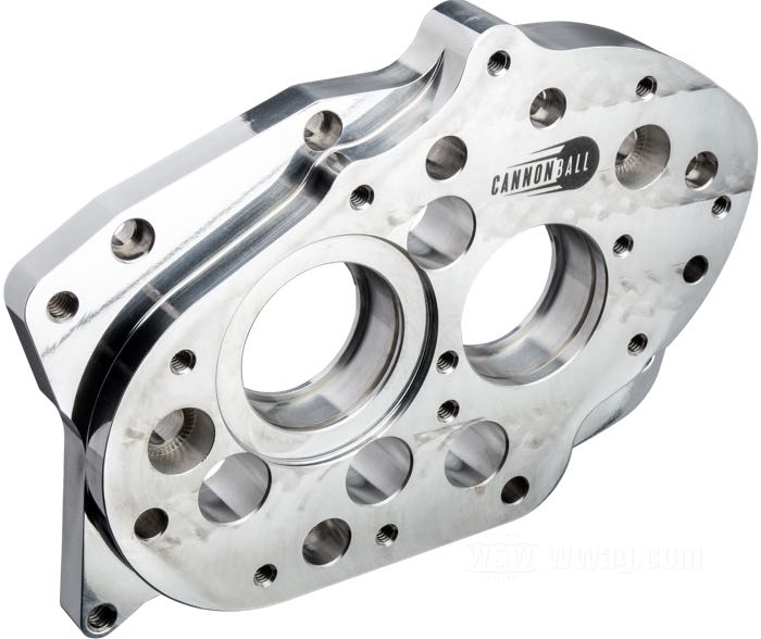 Plaque de support de roulement de Cannonball; pour kit de kick de Cannonball; aluminium, poli; poids brut: 1.12 kg