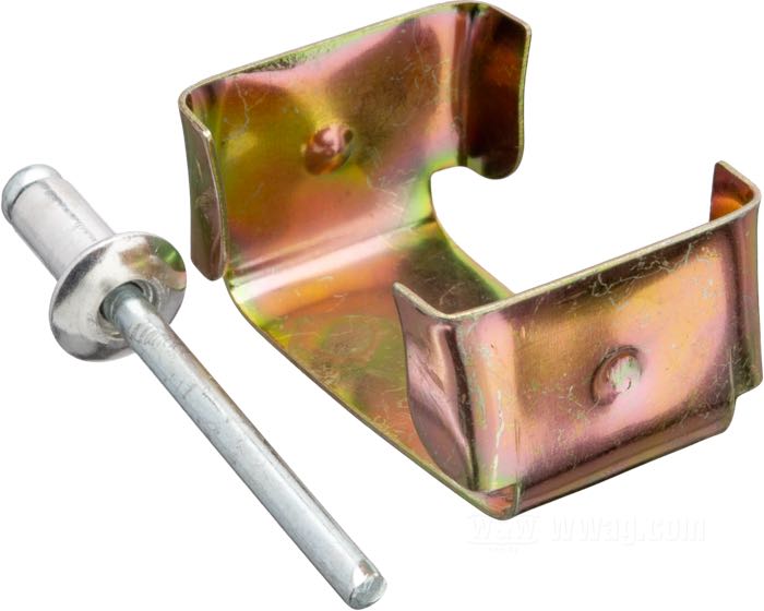 Caisse fusibles; pour Fusible bimétallique; acier à ressort, zingué; avec rivet aveugle; remplace OEM HD 9952; poids brut: 10 g