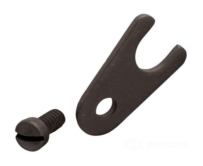 Chapa de sostén; para Rueda trasera / Piñón del cuentakilómetro; apropiado para todos los modelos Solo 750cc de 1937-1952; acero, parkerizado; con tornillo; peso bruto: 17 g