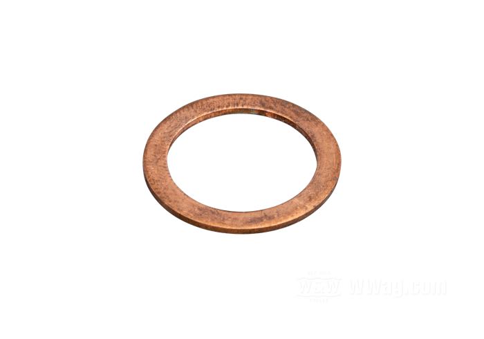 Arandela de junta de Into The Wilderness; para Cuba del flotador / Tuerca; para carburadores Schebler HX; cobre; Ø int. x Ø ext.: 14.2 x 18.8 mm, grosor: 1 mm; reemplaza OEM HD 1204-11; EE. UU.; peso bruto: 1 g