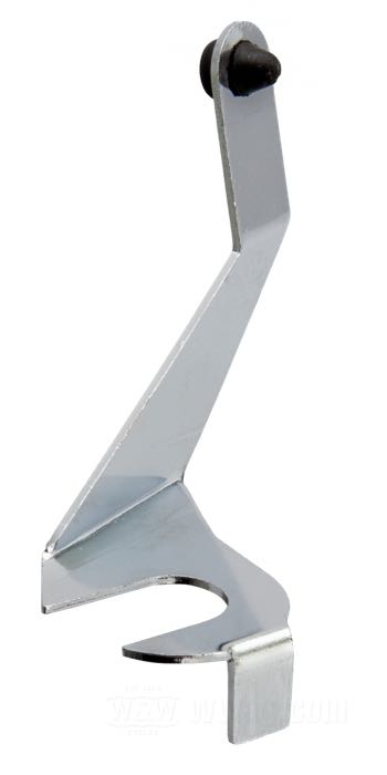 Arrête-fiche; pour fiches de connexion régulateur/stator; adaptable à Big Twins Shovelhead et Evolution (1970-1999) équippés d'un carburateur; se fixe au boulon avant du moteur; acier, chromé; poids brut: 10 g