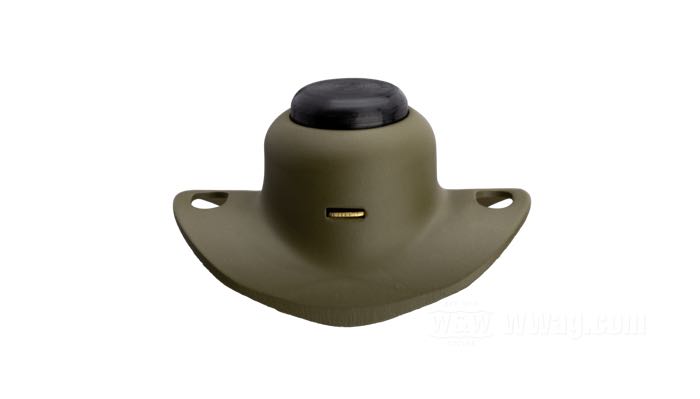 Pulsante »Military«; per Clacson / Motorino avviamento; per manubrio da 1”; atto per 1926-1952; acciaio / ottone / plastica, verde oliva bruno; altezza: 14 mm; rimpiazza OEM HD 4760-26N; peso lordo: 23 g