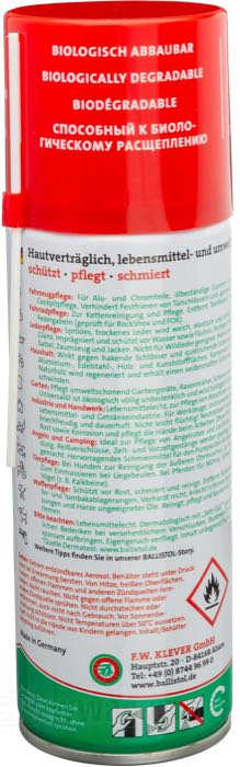 Multi-purpose lubricant by Ballistol; aerosol can; 200 ml; Germany; gross weight: 217 g