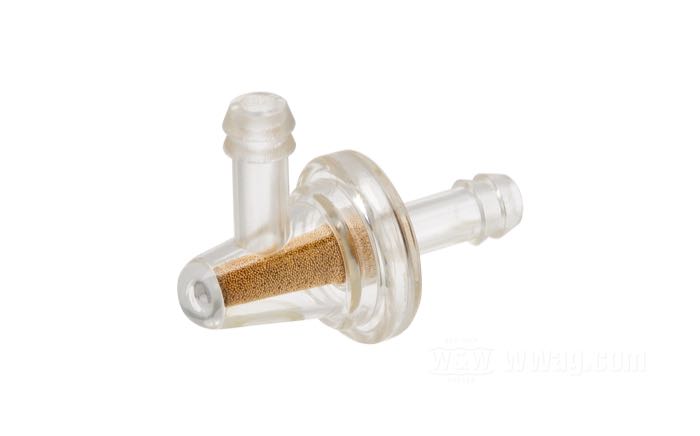 Filtre d‘essence; avec raccord de 1/4”; verre acrylique / bronze, forme conique, 90°; longueur: 43 mm; Ø extér.: 22 mm; poids brut: 7 g