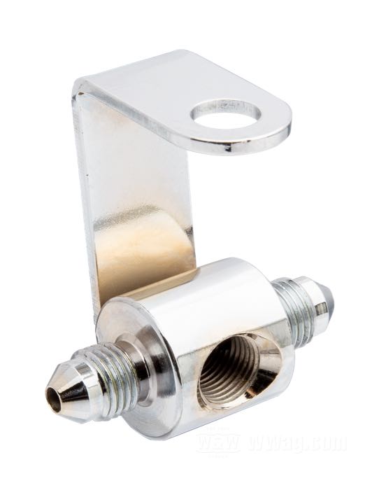 Adapter von Goodridge; für Bremslichtschalter / Bremsleitung; passend für Sportster 1988-2003; Stahl, verchromt; Anschlussgewinde: 2 x JIC 37°-3 außen + 1 x 1/8”-27 NPTF innen; Bruttogewicht: 60 g