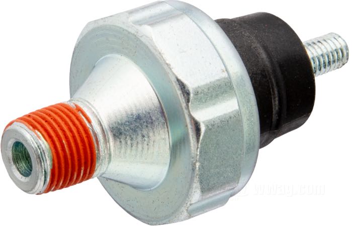 Interruttore pressione olio; atto per Sportster 1977-2020; acciaio, zincato; filettatura: 1/8”-27 NPT; rimpiazza OEM HD 26554-77B; peso lordo: 53 g