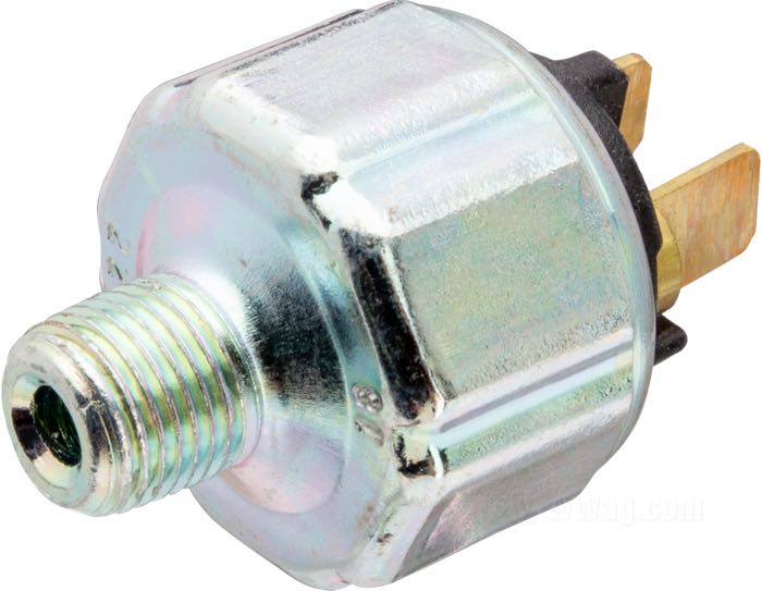 Bremslichtschalter von Accel; passend für Servi Car GE 1951→, Big Twin 1958→, Sportster 1979-2020, Buell und V-Rod Modelle; hydraulisch; mit Steckanschluss; Gewinde: 1/8”-27 NPT; ersetzt OEM HD 72023-51; Bruttogewicht: 50 g