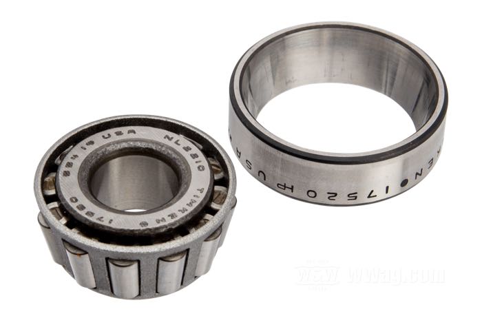 Rodamiento cónico; apropiado para Sportster 1954-1973; acero; clase de tolerancia: RBEC 1; Ø int. x Ø ext.: 15.8 x 42.9 mm, grosor: 17.8 mm; reemplaza OEM HD 47521-52; peso bruto: 260 g