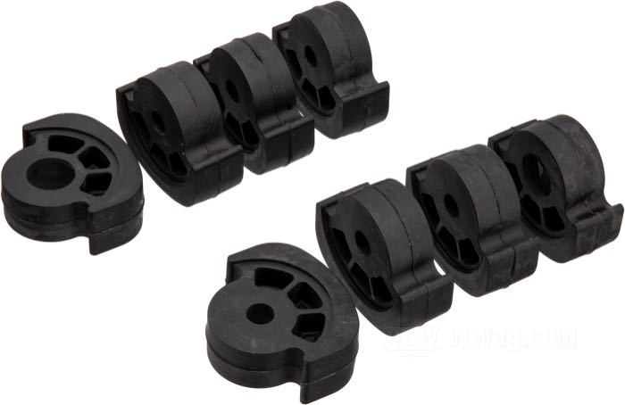 Cauchos para las estriberas de Kuryakyn; para Estriberas del piloto; para Kuryakyn Iso-Pegs; goma; peso bruto: 160 g