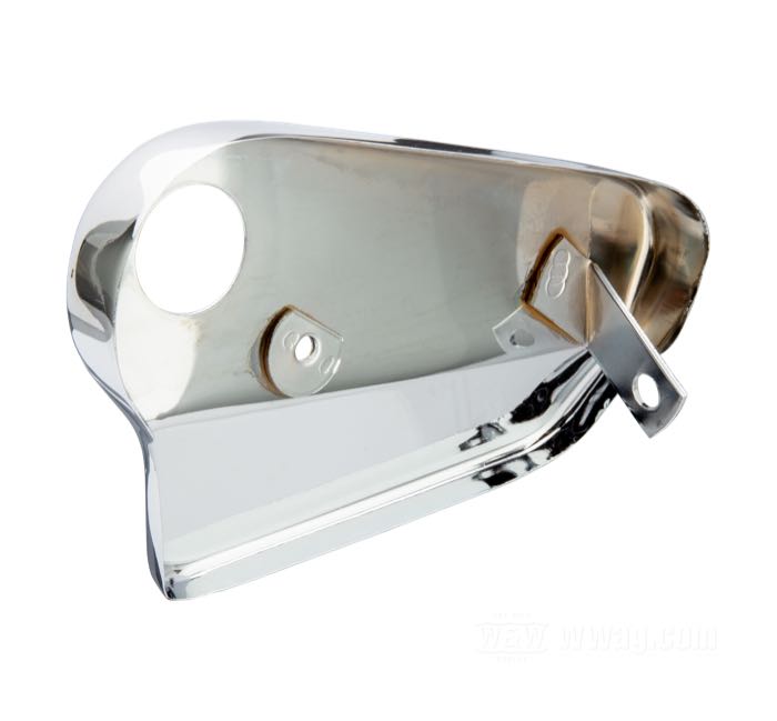 Shifter cover; fits FL(H) 1965-1984, FX 1971-1973; steel, chrome-plated; replaces OEM HD 33644-65; gross weight: 120 g