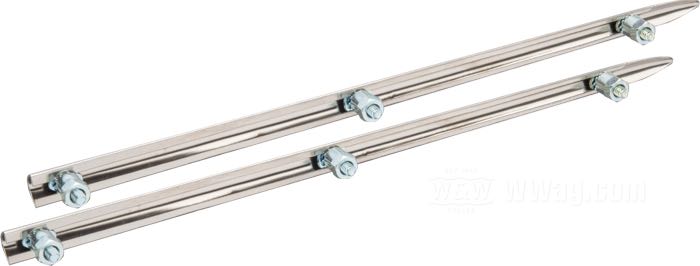 Trim strip set; for Front fender; fits Big Twin 1957→; stainless steel, polished, position: side mount; replaces OEM HD 59205-57, 59206-57, and 59211-74; gross weight: 107 g