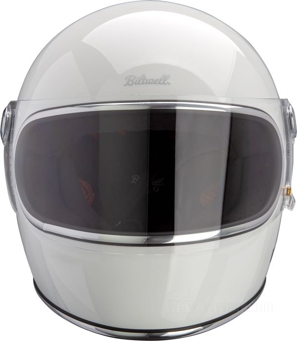 Casque intégral »Gringo S« de Biltwell Inc.; ABS, blanc brillant, avec jonc chromé; poids net: 1500 g; taille: S - 55-56 cm; avec sac; homologué ECE R22-06; poids brut: 2.04 kg
