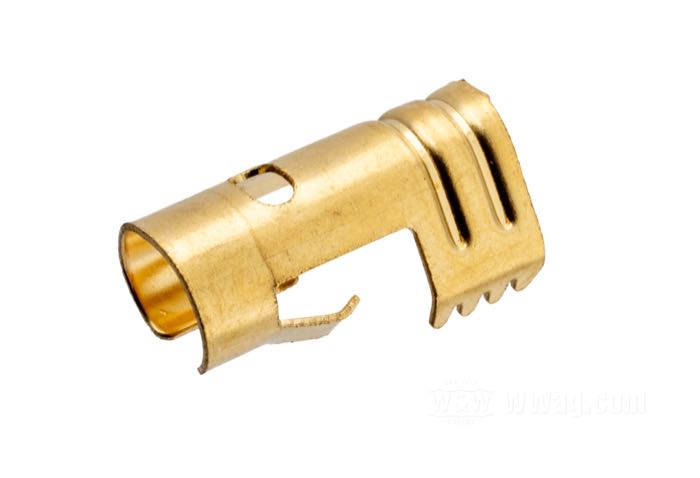 Cosse; pour Bobine d'allumage; pour fil de bougie de Ø 7 mm; pour sertissage; laiton, droit; poids brut: 2 g