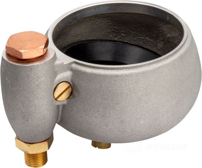 Gruppo vaschetta gallegiante »Bean Pot«; atto per Flathead 1933-1958, ecc. modelli K; alluminio / ottone / rame / plastica / composito fibra; Ø 79 mm; peso lordo: 229 g