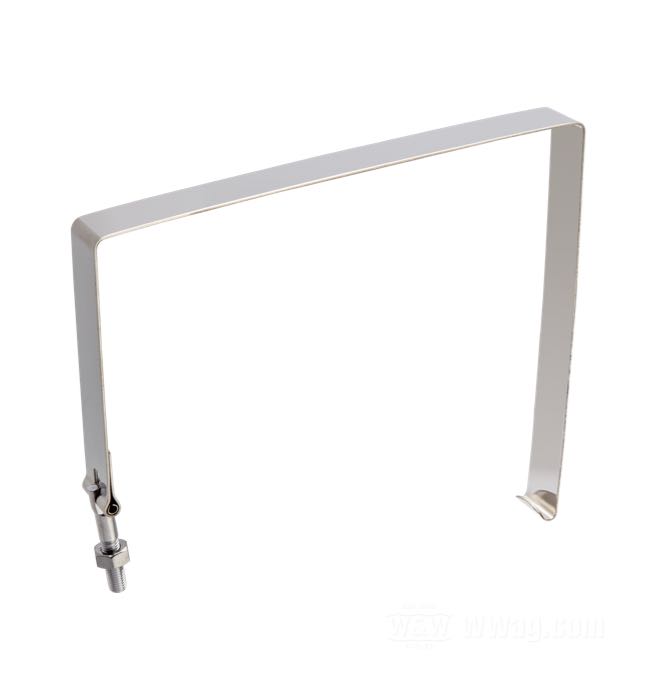 Ruban pour batterie; adaptable à FX 1973-1986, XL 1982-1997 avec démarreur électrique; acier, chromé; remplace OEM HD 66476-73T; poids brut: 80 g
