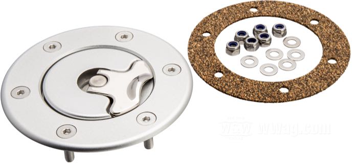 Bouchon de réservoir »Aero 200« de Newton Equipment; non fermant à clé; aluminium, anodisé limpide; bouchon diam. extér.: 45 mm; diam. extér. du flanc: 80 mm; sans aération; poids brut: 140 g