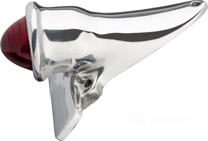 Taillight »Crocker 1936-40« by Crocker; cast aluminum, polished; bulb type: P21/5W; 12 V; with 12 V bulb; with stop light; without license illumination; with license bracket; USA; gross weight: 650 g