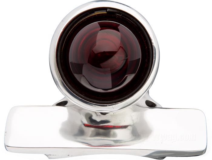 Taillight »Crocker 1936-40« by Crocker; cast aluminum, polished; bulb type: P21/5W; 12 V; with 12 V bulb; with stop light; without license illumination; with license bracket; USA; gross weight: 650 g