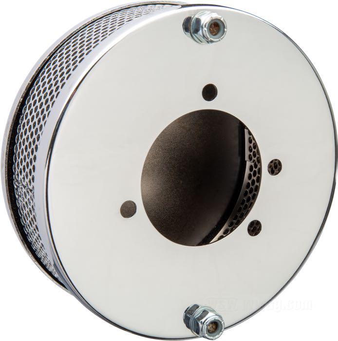 Filtro de aire »Dragtron«; acero, cromado; fondo: 55 mm; Ø 140 mm; para carburadores CV; peso bruto: 640 g
