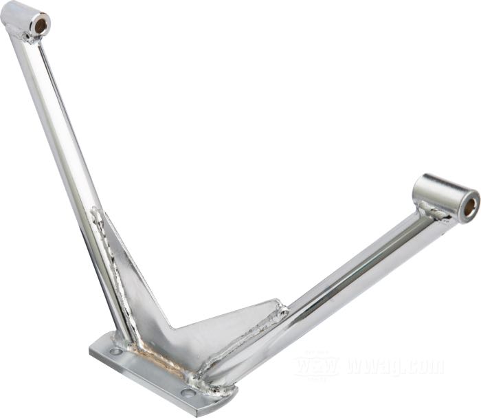Soporte; para Estriberas pasajero; apropiado para Big Twin con chasis rígido; acero, cromado; peso bruto: 860 g
