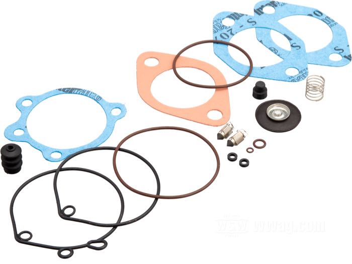 Kit di riparazione; per carburatori Keihin 1979-1989; acciaio per molle / acciaio / gomma / carta; per carburatori Keihin a farfalla; rimpiazza OEM HD 27006-92T; peso lordo: 10 g