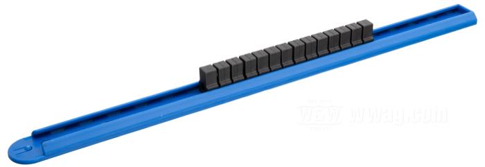 Stecknuss-Schiene von GearWrench; für 14 Stecknüsse; blau; Länge: 38 cm; Antrieb: 3/8”; Taiwan; Bruttogewicht: 160 g