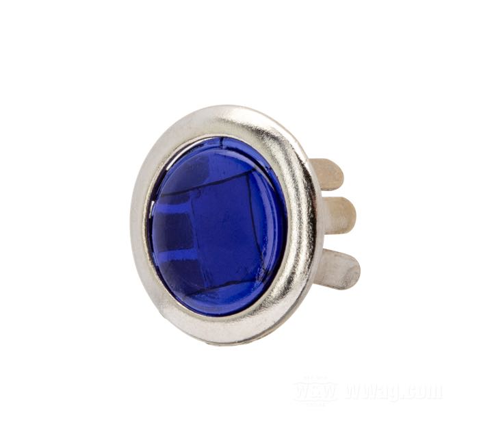 Lens; for Three-Light Dash Cover; fits Big Twin 1955-1967; acrylic glass / steel, blue; replaces OEM HD 71351-62; gross weight: 2 g