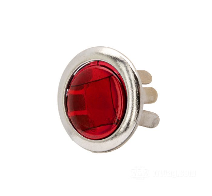 Lampenglas; für Three-Light Tachocover; passend für Big Twin 1955-1967; Acrylglas / Stahl, rot; ersetzt OEM HD 71091-59; Bruttogewicht: 3 g