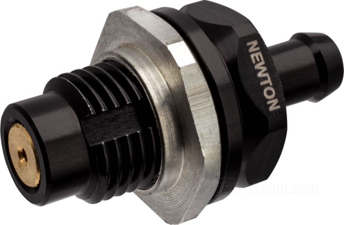 Entlüftungsventil von Newton Equipment; Billet-Aluminium, schwarz, eloxiert; Bruttogewicht: 20 g