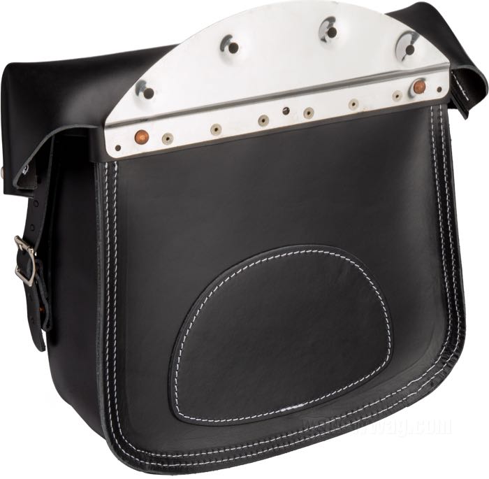 Sacoches »Locktite« de Samwel Supplies; adaptable à OEM au cadre rigide des années 1934-1957; vachette, noir; L x H x P: 38 x 22 x 14 cm; avec supports en demi-lune; remplace OEM HD 11785-43; Europe; poids brut: 3.94 kg