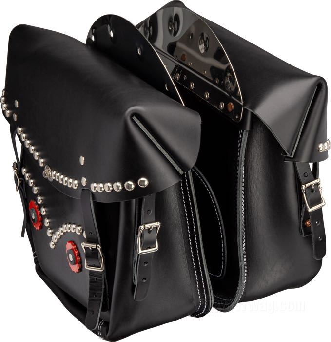 Sacoches »Locktite« de Samwel Supplies; adaptable à OEM au cadre rigide des années 1934-1957; vachette, noir; L x H x P: 38 x 22 x 14 cm; avec supports en demi-lune; remplace OEM HD 11785-43; Europe; poids brut: 3.94 kg