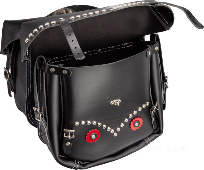 Sacoches »Locktite« de Samwel Supplies; adaptable à OEM au cadre rigide des années 1934-1957; vachette, noir; L x H x P: 38 x 22 x 14 cm; avec supports en demi-lune; remplace OEM HD 11785-43; Europe; poids brut: 3.94 kg