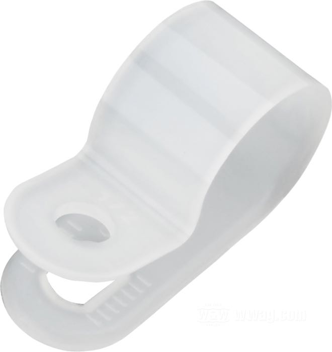 Clamp; for 12.8 mm Ø wire looms; plastic, white, mounting hole 5 mm; gross weight: 2 g