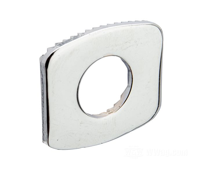 Serrated washer; for Pivot stud; fits Big Twin 1936-1948 front and rear, Servi-Car 1941-1957 and WLC front only; steel, chrome-plated; replaces OEM HD 44475-35; gross weight: 11 g
