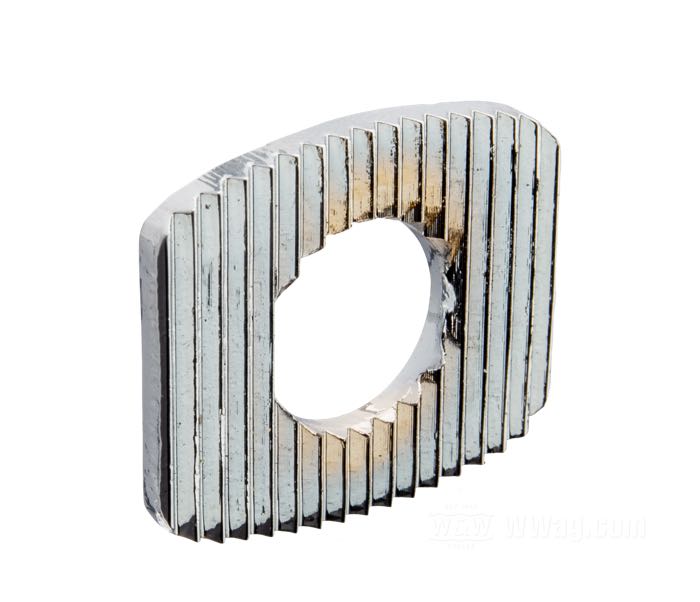 Serrated washer; for Pivot stud; fits Big Twin 1936-1948 front and rear, Servi-Car 1941-1957 and WLC front only; steel, chrome-plated; replaces OEM HD 44475-35; gross weight: 11 g