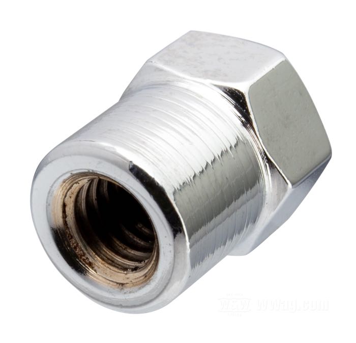 Tuerca de Colony; para Bomba de aceite; apropiado para 750cc / Big Twin SV 1941-1948; acero, cromado, cortas; hexagonal; rosca: 1/4”-24; reemplaza OEM HD 591-41 y 24830-41; EE. UU.; peso bruto: 20 g