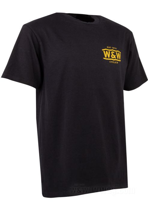 Camiseta » Old-Gold« de W&W Cycles; algodón 200 g/m², negro; tamaño: XL; peso bruto: 200 g