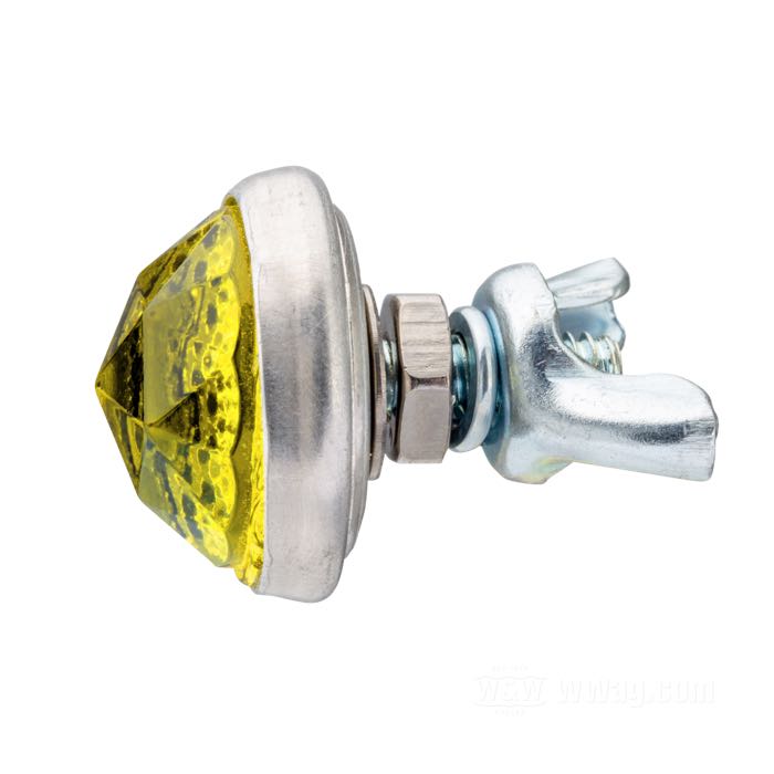 Reflector »Prism Cut« by Red Fox; glass / steel / aluminum, yellow; length: 17 mm; Ø 25 mm; thread: #10-24; with hex and wing nut; USA; gross weight: 12 g