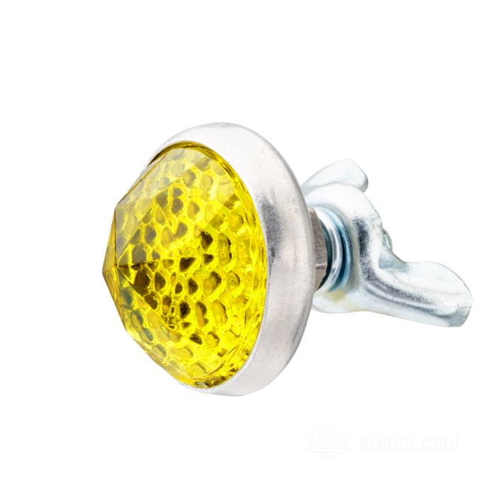 Reflector »Prism Cut« by Red Fox; glass / steel / aluminum, yellow; length: 17 mm; Ø 25 mm; thread: #10-24; with hex and wing nut; USA; gross weight: 12 g