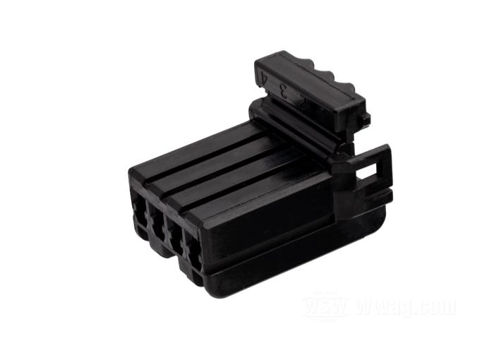 Boîte pour cosses femelles »Multilock 070« de Deutsch; 4 voies; PBT, noir; remplace OEM HD 73154-96BK; poids brut: 2 g