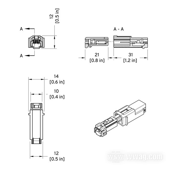»Multilock 070« de Deutsch; 2 vías; PBT, negro