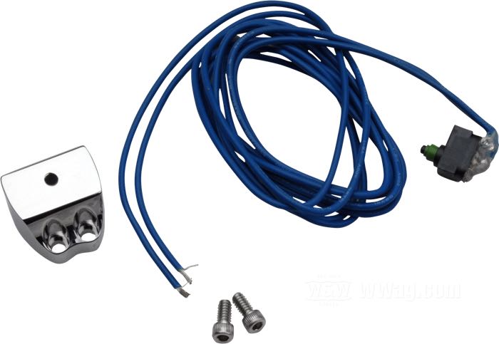 Starter interrupt switch by Performance Machine; for PM Contour handlebar controls; billet aluminum / plastic / copper, chrome-plated; gross weight: 92.8 g