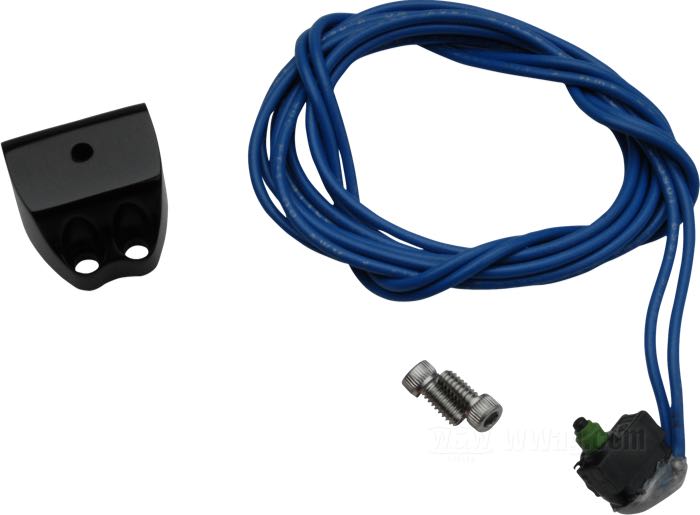 Starter interrupt switch by Performance Machine; for PM Contour handlebar controls; billet aluminum / plastic / copper, black, anodised; gross weight: 93 g