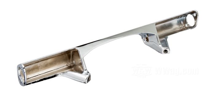 Staffa; per Frecce; atto per FL 1974-1984, FLST 1986→, FLT/FLR 1991→; alluminio fuso, cromato; larghezza: 332 mm; Punto installazione: posteriore; rimpiazza OEM HD 68510-74TB; peso lordo: 380 g