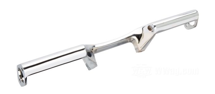 Staffa; per Frecce; atto per FLHT, FLHS 1983→; alluminio fuso, cromato; larghezza: 332 mm; Punto installazione: posteriore; rimpiazza OEM HD 91778-85; peso lordo: 340 g