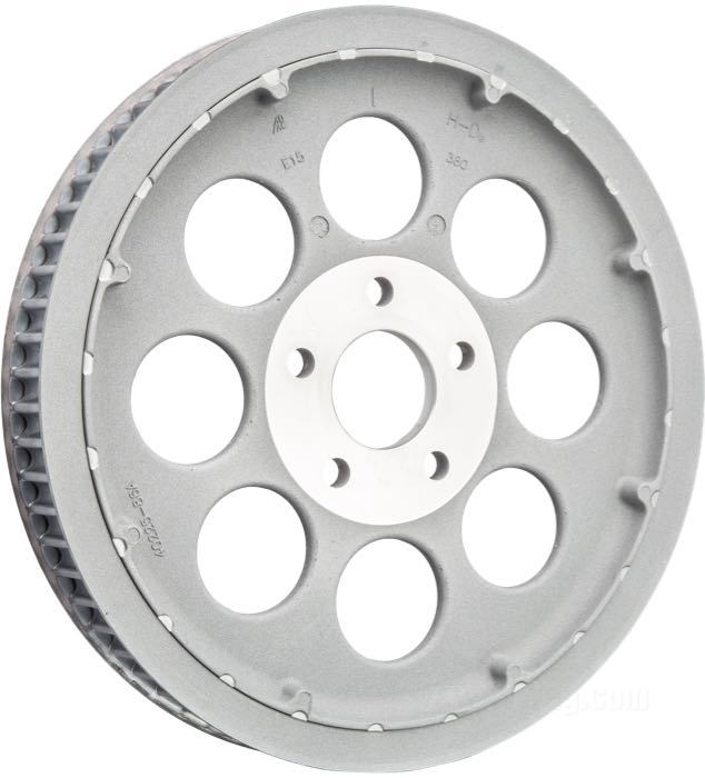 Puleggia posteriore; atto per Big Twin →1999; alluminio, argento; larghezza: 1-1/2”; numero di denti: 70; rimpiazza OEM HD 40221-85A e 40217-79; U.S.A.; peso lordo: 3.15 kg